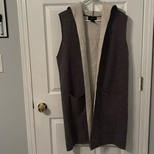 Longline hooded sweater vest